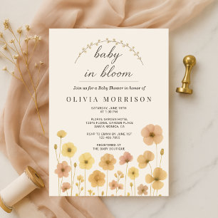 Baby In Bloom Boho-Baby-Party Einladung