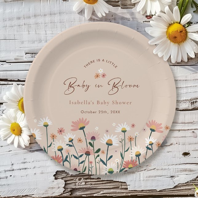 Baby in Bloom Boho Chic Blumengarten Party Dusche Pappteller (Von Creator hochgeladen)