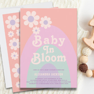Baby in Bloom Boho Daisy Regenbogen-Baby-Party Einladung
