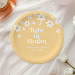Baby in Bloom boho Daisy Yellow Baby Dusche Pappteller