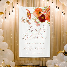Baby in Bloom Boho Fall Floral Custom Baby Dusche Banner