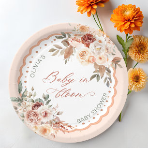 Baby in Bloom Boho Florale Babyparty Pappteller