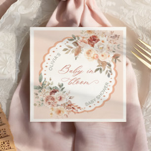 Baby in Bloom Boho Florale Babyparty-Servietten Serviette