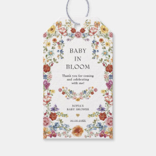Baby in Bloom Boho-Garten Blumen Baby Shower Geschenkanhänger