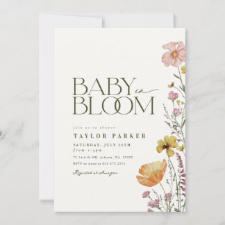 Baby in Bloom Boho Kinderdusche Einladung