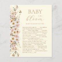 Baby in Bloom Boho Neutral Baby Shower Game