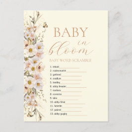 Baby in Bloom Boho Neutral Baby Shower Game Postkarte