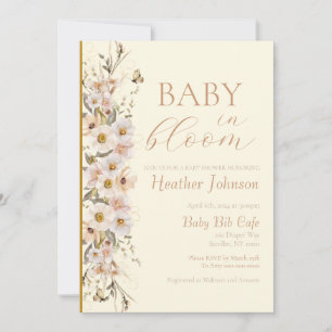 Baby In Bloom Boho Neutrale Babyparty Einladung