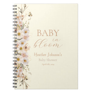 Baby In Bloom Boho Neutrale Babyparty Notizblock