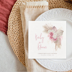 Baby in Bloom Boho Pink Roses Baby Dusche Serviette