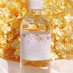 Baby in Bloom Boho Rosa Blumen Mädchen Baby-Party Wasserflaschenetikett
