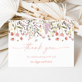 Baby in Bloom Boho Wildblume Babydusche Dankeskarte