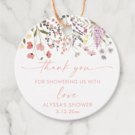 Baby in Bloom Boho Wildblume Babydusche Geschenkanhänger