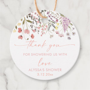 Baby in Bloom Boho Wildblume Babydusche Geschenkanhänger