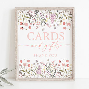Baby in Bloom Boho Wildblume Karten und Geschenkze Poster