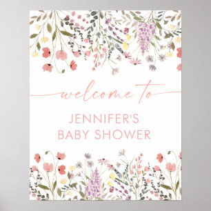 Baby in Bloom Boho Wildblume Kinderdusche Willkomm Poster