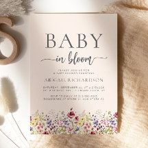 Baby in Bloom Boho Wildblumen Blush Baby Dusche