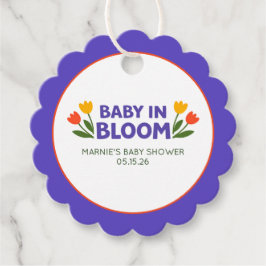 Baby in Bloom Bold Colorful Tulip Chic Baby Shower Geschenkanhänger