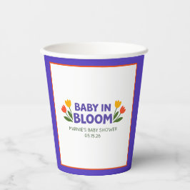 Baby in Bloom Bold Colorful Tulip Chic Baby Shower Pappbecher