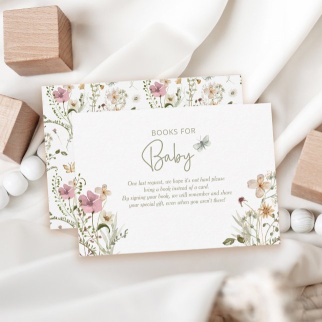 Baby in Bloom Book Request Girl Baby Dusche Begleitkarte (Von Creator hochgeladen)