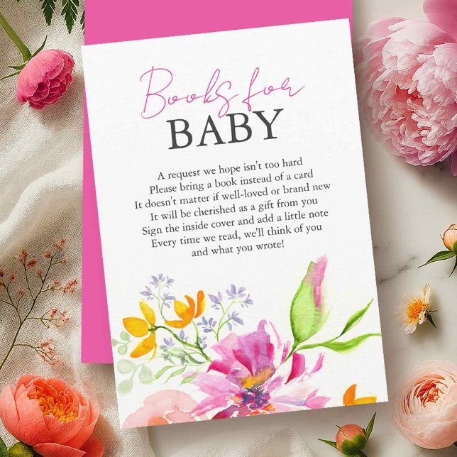 Baby in Bloom Books for Baby Begleitkarte (baby in bloom enclosure cards books for baby with watercolor florals.)