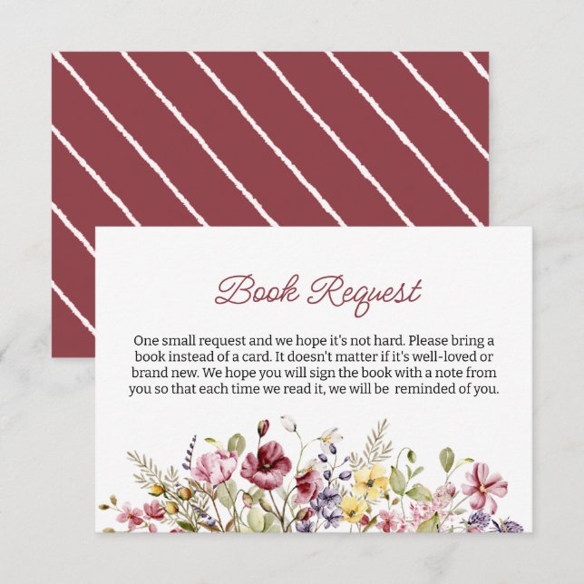 Baby in Bloom Books für Babybücher Begleitkarte (Vorne/Hinten)