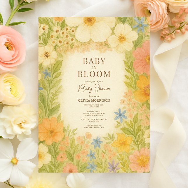 Baby in Bloom Botanical Garden Baby Shower Einladung (Von Creator hochgeladen)