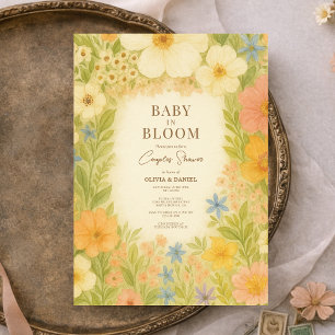 Baby in Bloom Botanischer Garten Paarbaby Shower Einladung