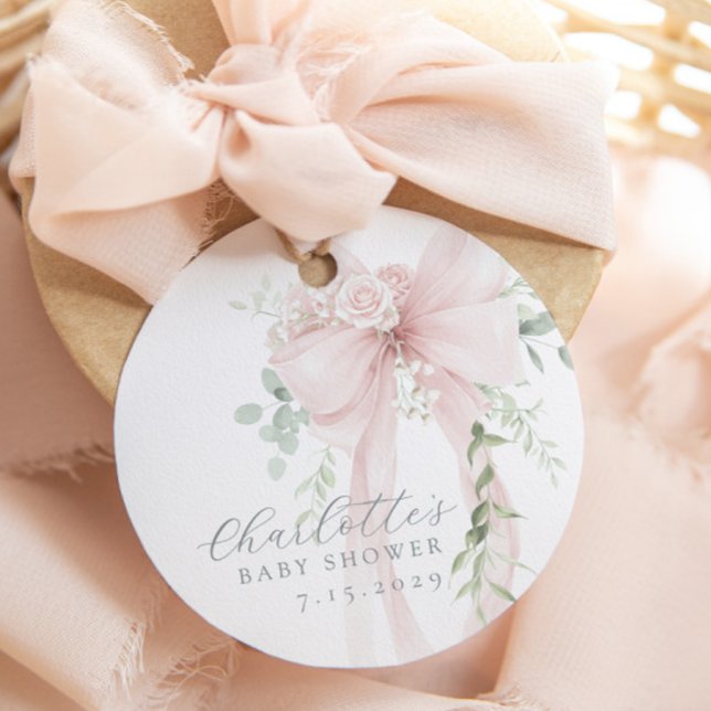 Baby in bloom Bow baby Shower Thank you Geschenkanhänger (Von Creator hochgeladen)