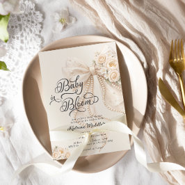 Baby in Bloom Bow Girl Baby Shower Einladung