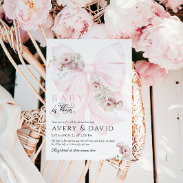 Baby in Bloom Bow Spring Garden Girl Baby Dusche Einladung