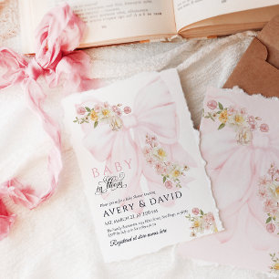 Baby in Bloom Bow Spring Garden Girl Baby Dusche Einladung