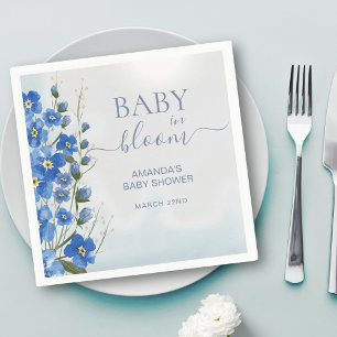 Baby in Bloom Boy Blue Floral Dusche Serviette