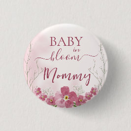 Baby in Bloom Boy Pink Blütendusche Mommy Button