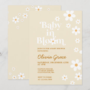 Baby in Bloom braune Daisy Baby-Einladung Einladung