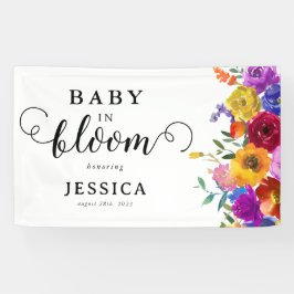 Baby in Bloom Bright & Bold Floral Baby Dusche Banner
