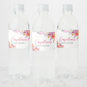 Baby in Bloom Bright Floral Baby Dusche Wasserflaschenetikett