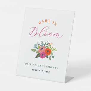 Baby in Bloom Bright Floral Baby Dusche Willkommen Sockelschild