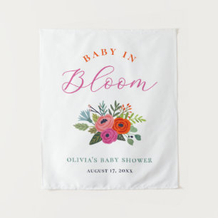 Baby in Bloom Bright Floral Baby Dusche Willkommen Wandteppich