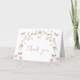 Baby in Bloom Butterfly Babydusche Dankeskarte