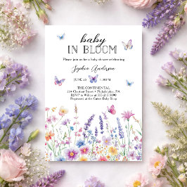 Baby In Bloom Butterfly Garden Baby Shower Einladung