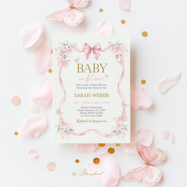 Baby in Bloom Butterfly Wildflower Baby Shower Einladung (Von Creator hochgeladen)