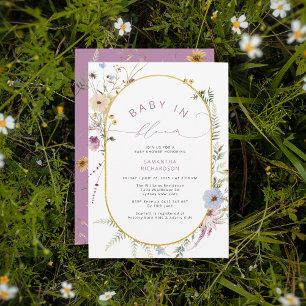 Baby in Bloom Chic Wildblumen Kinderdusche Einladung