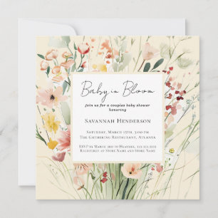 Baby in Bloom Couples Wildblume Babydusche Einladung