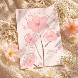 Baby In Bloom Cute Pink Floral Baby Shower Einladung