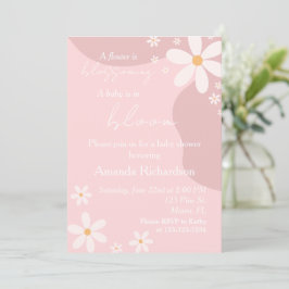 Baby in Bloom Daisy Baby Dusche Rosa Einladung