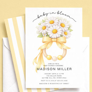 Baby in Bloom Daisy Baby Shower Invitation Einladung
