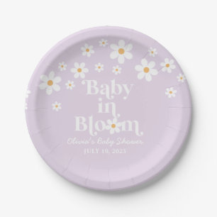 Baby in Bloom Daisy Flieder Baby Shower Papier Tel Pappteller