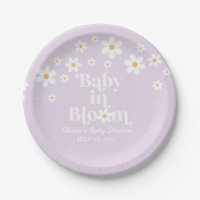 Baby in Bloom Daisy lilac Baby Shower Paper Teller