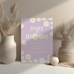 Baby in Bloom Daisy Lilac Lila Boho Baby Shower Einladung